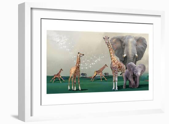 Elephants And Giraffes-Nancy Tillman-Framed Premium Giclee Print