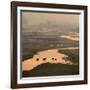 Elephants Crossing River-Ganesh H Shankar-Framed Photographic Print