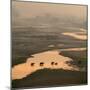 Elephants Crossing River-Ganesh H Shankar-Mounted Photographic Print