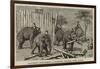 Elephants Demolishing a Stockade, Wontho, Upper Burma-Harry Hamilton Johnston-Framed Giclee Print