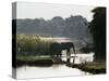 Elephants Drink from the Channel Outside Camp, Lower Zambezi National Park, Zambia-John Warburton-lee-Stretched Canvas