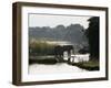 Elephants Drink from the Channel Outside Camp, Lower Zambezi National Park, Zambia-John Warburton-lee-Framed Photographic Print