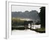 Elephants Drink from the Channel Outside Camp, Lower Zambezi National Park, Zambia-John Warburton-lee-Framed Photographic Print