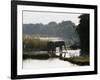 Elephants Drink from the Channel Outside Camp, Lower Zambezi National Park, Zambia-John Warburton-lee-Framed Photographic Print