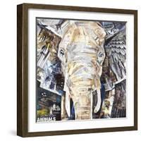 Elephants Gaze-James Grey-Framed Art Print