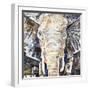 Elephants Gaze-James Grey-Framed Art Print