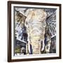 Elephants Gaze-James Grey-Framed Art Print