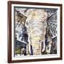 Elephants Gaze-James Grey-Framed Art Print