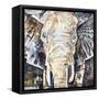 Elephants Gaze-James Grey-Framed Stretched Canvas