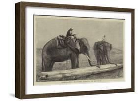 Elephants Hauling Timber in Burmah-null-Framed Giclee Print