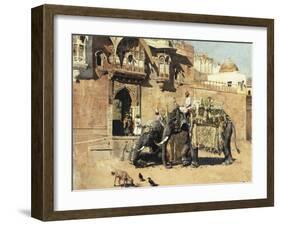 Elephants Outside a Palace, Jodhpore, India-Edwin Lord Weeks-Framed Giclee Print