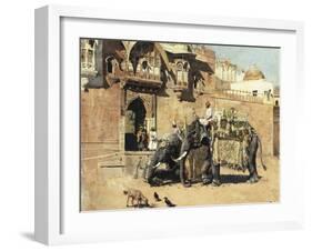 Elephants Outside a Palace, Jodhpore, India-Edwin Lord Weeks-Framed Giclee Print