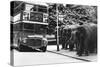 Elephants Queue at Battersea Park Bus Stop-null-Stretched Canvas