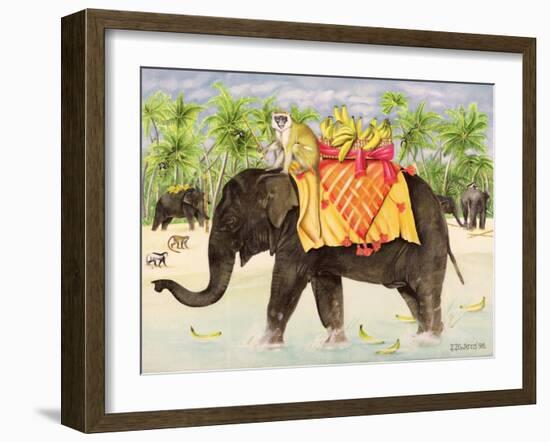 Elephants with Bananas, 1998-E.B. Watts-Framed Giclee Print