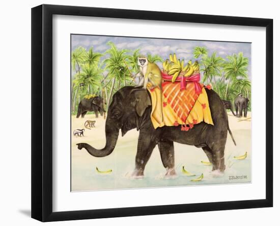 Elephants with Bananas, 1998-E.B. Watts-Framed Giclee Print