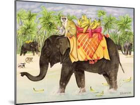 Elephants with Bananas, 1998-E.B. Watts-Mounted Giclee Print