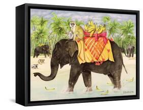 Elephants with Bananas, 1998-E.B. Watts-Framed Stretched Canvas