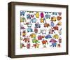 Elephants-Andree Prigent-Framed Art Print