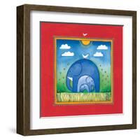 Elephants-Linda Edwards-Framed Art Print