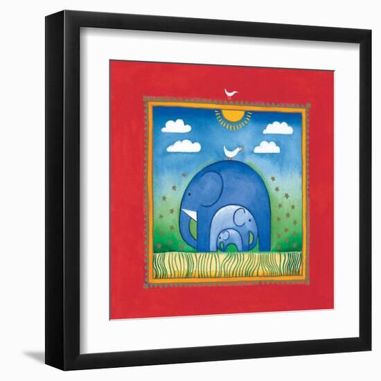 Elephants-Linda Edwards-Framed Art Print