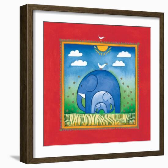 Elephants-Linda Edwards-Framed Art Print