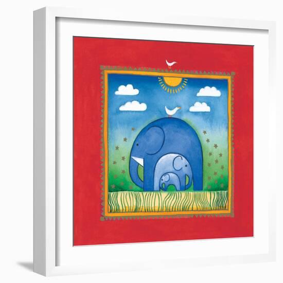 Elephants-Linda Edwards-Framed Art Print