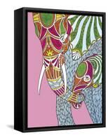 Elephants-Drawpaint Illustration-Framed Stretched Canvas