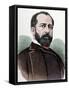 Eleuterio Maisonnave Y Cutayar (1840 - 1890). Spanish Politician Coloured Engravin by Carretero-null-Framed Stretched Canvas