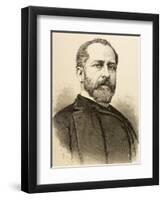 Eleuterio Maisonnave Y Cutayar (1840 - 1890). Spanish Politician Engravin by Carretero, 1890-Arturo Carretero y Sánchez-Framed Giclee Print