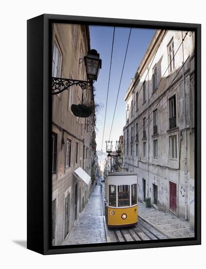 Elevador Da Bica, Bairro Alto District, Lisbon, Portugal-Michele Falzone-Framed Stretched Canvas