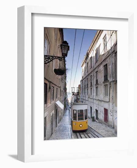 Elevador Da Bica, Bairro Alto District, Lisbon, Portugal-Michele Falzone-Framed Photographic Print