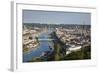 Elevated City View Above Seine River, Rouen, Normandy, France-Walter Bibikow-Framed Photographic Print