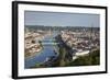 Elevated City View Above Seine River, Rouen, Normandy, France-Walter Bibikow-Framed Photographic Print