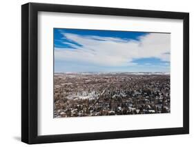 Elevated city view from Flagstaff Mountain, Boulder, Colorado, USA-null-Framed Photographic Print