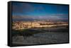 Elevated city view with Temple Mount and Dome of the Rock from the Mount of Olives at dawn, Jeru...-null-Framed Stretched Canvas