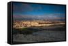 Elevated city view with Temple Mount and Dome of the Rock from the Mount of Olives at dawn, Jeru...-null-Framed Stretched Canvas