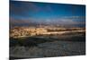 Elevated city view with Temple Mount and Dome of the Rock from the Mount of Olives at dawn, Jeru...-null-Mounted Premium Photographic Print