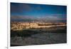 Elevated city view with Temple Mount and Dome of the Rock from the Mount of Olives at dawn, Jeru...-null-Framed Photographic Print