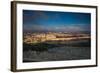 Elevated city view with Temple Mount and Dome of the Rock from the Mount of Olives at dawn, Jeru...-null-Framed Photographic Print