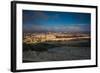 Elevated city view with Temple Mount and Dome of the Rock from the Mount of Olives at dawn, Jeru...-null-Framed Photographic Print