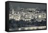 Elevated city view with Temple Mount and Dome of the Rock from the Mount of Olives at dawn, Jeru...-null-Framed Stretched Canvas