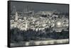 Elevated city view with Temple Mount and Dome of the Rock from the Mount of Olives at dawn, Jeru...-null-Framed Stretched Canvas