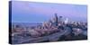 Elevated downtown roads at dusk with skyscrapers in background, Seattle, Washington, USA-Panoramic Images-Stretched Canvas