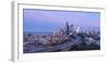 Elevated downtown roads at dusk with skyscrapers in background, Seattle, Washington, USA-Panoramic Images-Framed Photographic Print