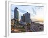 Elevated Dusk View of the City Beachfront, Tel Aviv, Israel, Middle East-Gavin Hellier-Framed Photographic Print