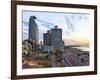 Elevated Dusk View of the City Beachfront, Tel Aviv, Israel, Middle East-Gavin Hellier-Framed Photographic Print