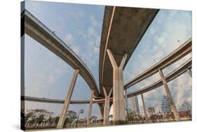 Elevated Expressway. the Curve of Suspension Bridge, Thailand.-Prasit Rodphan-Stretched Canvas