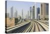 Elevated Metro Track on Sheikh Zayed Road, Dubai, United Arab Emirates, Middle East-Amanda Hall-Stretched Canvas