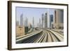 Elevated Metro Track on Sheikh Zayed Road, Dubai, United Arab Emirates, Middle East-Amanda Hall-Framed Photographic Print