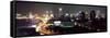 Elevated Night View of the Bund (Zhongshan Dong Yilu), River and New City Skyline, Shanghai, China-Gavin Hellier-Framed Stretched Canvas